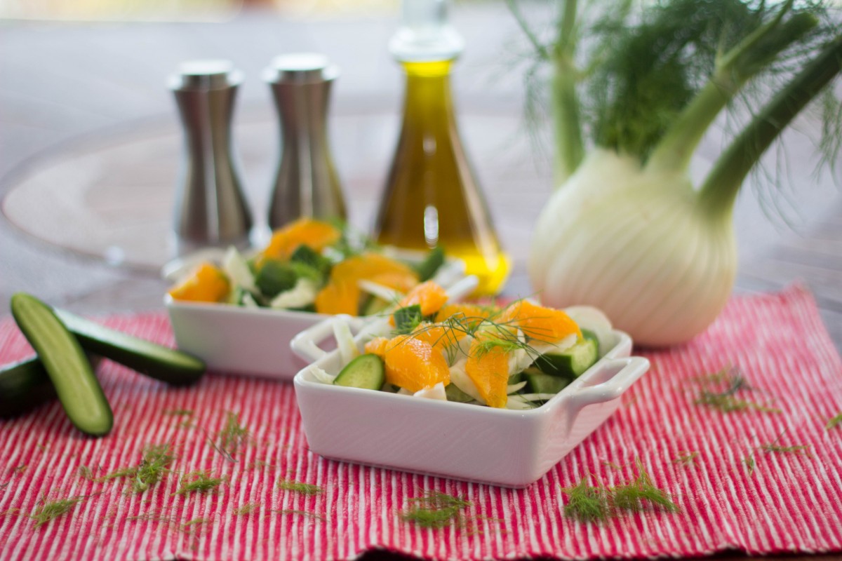 fennel, orange and cucumber salad