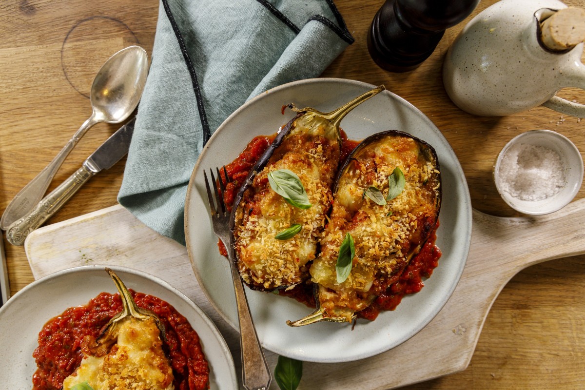 Gevulde aubergines met gehakt