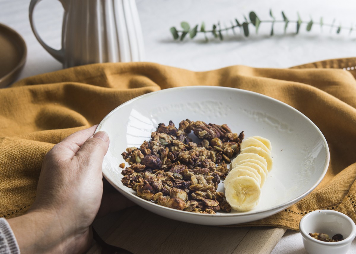 Granola de plátano