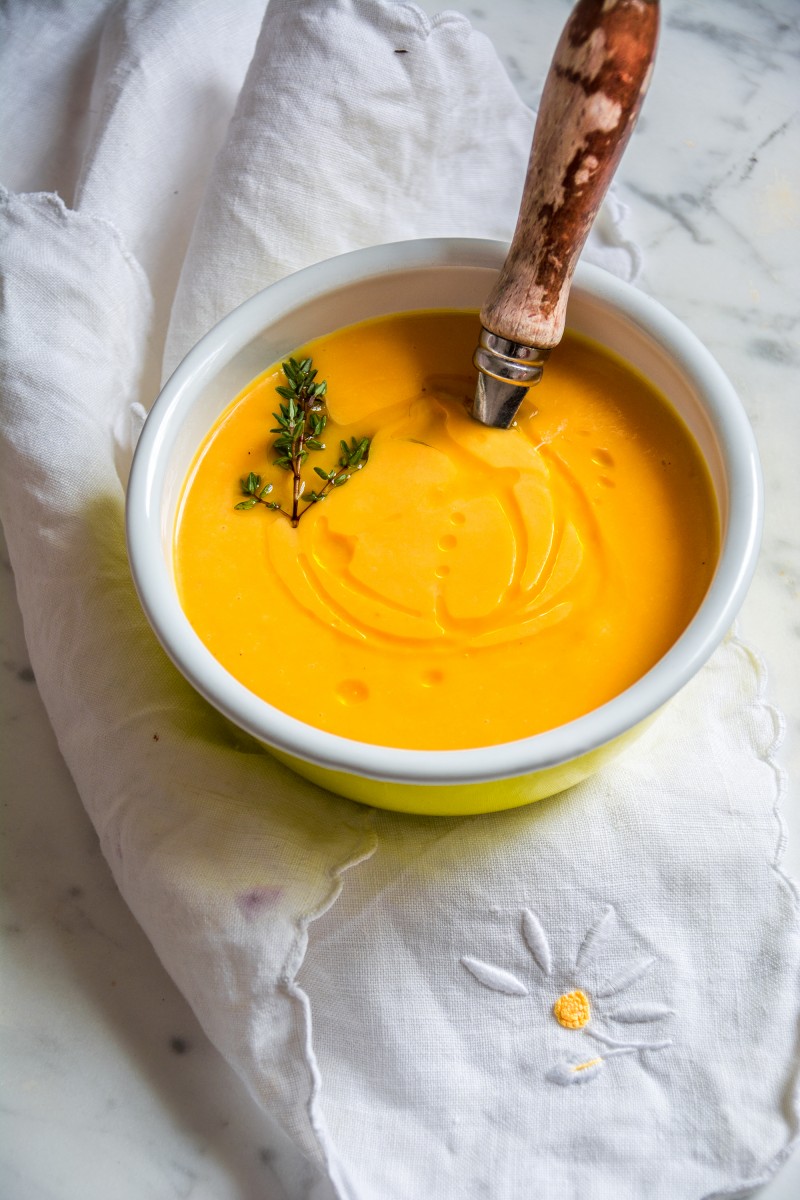 crema de calabaza y ajetes