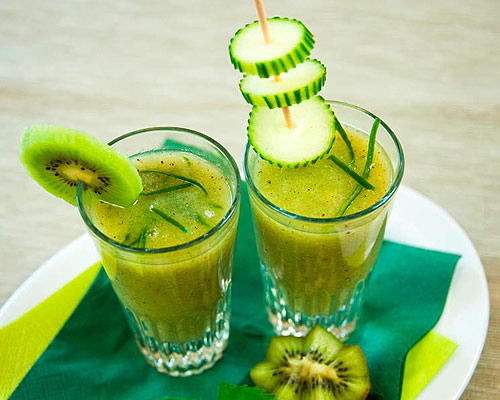 Komkommer kiwi smoothie