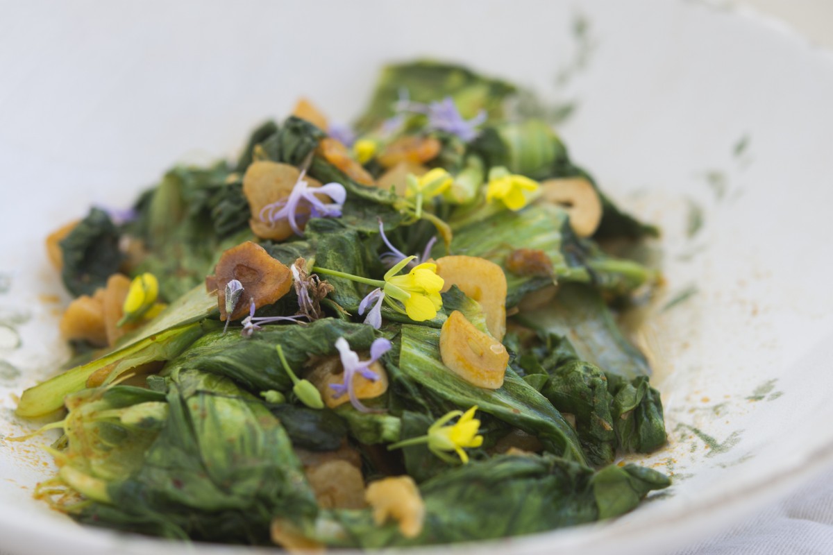 Pak Choi salteado con curry 