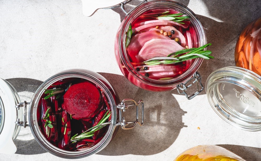 Pickled beetroot with raspberry vinegar