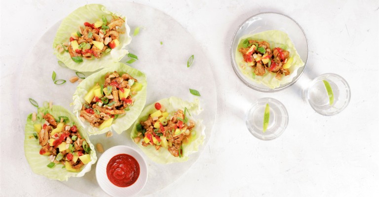 Cabbage Wraps With Spicy Chicken And Mango Love My Salad