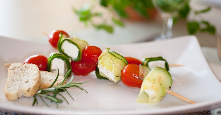 Gurke-Tomate-Feta-Spieße | Love my Salad