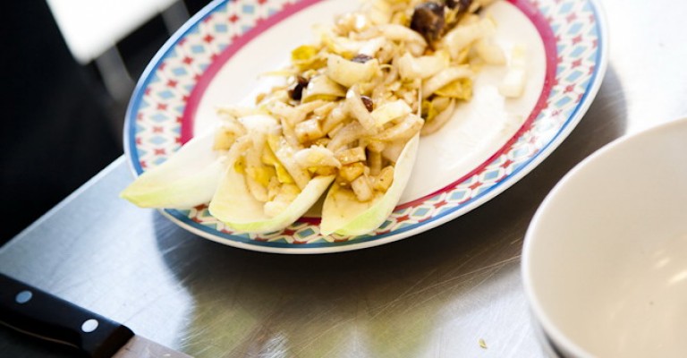 Chicory Salad With Apple Parmesan Cheese And Sesame Dressing