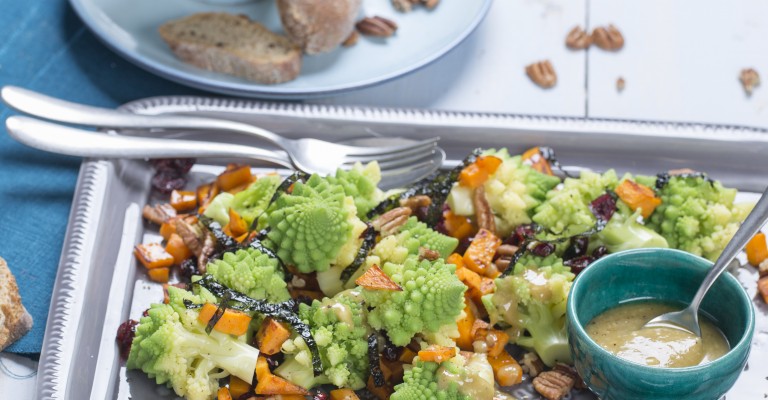 Romanesco And Sweet Potato Salad With Tahini Love My Salad