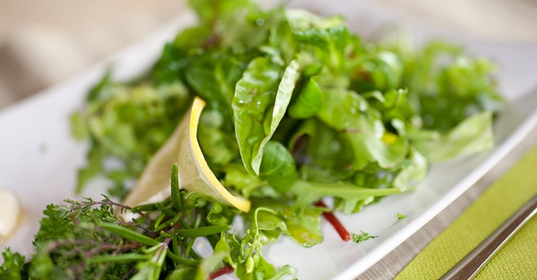 Green Leaf Salad With Lemon Dressing And Fresh Herbs Love My Salad