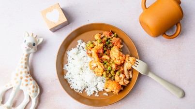 Bloemkool “tikka masala” (8 maanden)