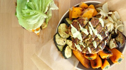 Hamburgers végétariens aux légumes grillés