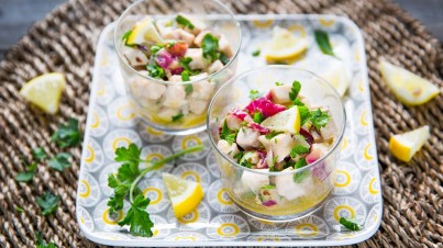 Zomerse salade met kabeljauw