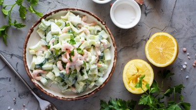 Celery and prawn salad