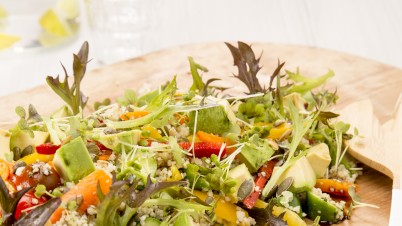 couscous salad with avocado and bell pepper 