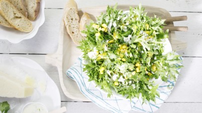 Crispy salad with sweetcorn, jalapeño and coriander