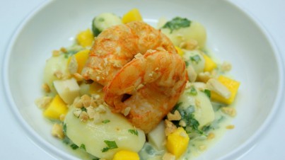 Ensalada tropical de patatas con aliño de coco Ensalada tropical de patatas con aliño de coco