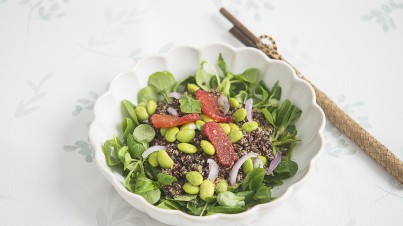 Ensalada proteica de quinoa y edamame 