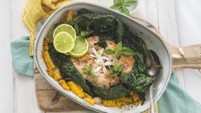 Festín aromático de maiz y kale 