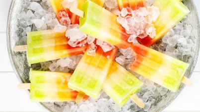 Melon ice-cream popsicles