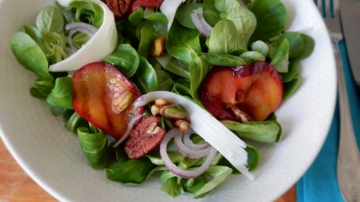 Salade van gegrilde nectarines met Hollandse geitenkaas