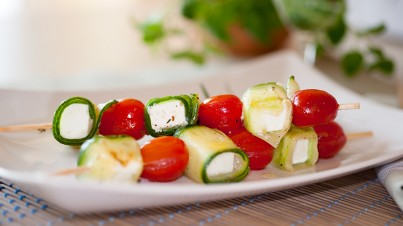 Gurke-Tomate-Feta-Spieße