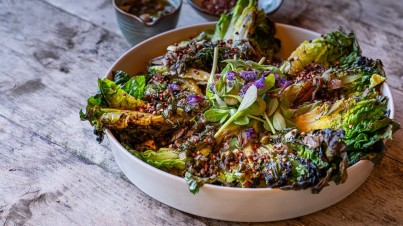 Grilled Little Gem lettuce with Bagna Cauda