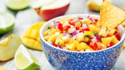 Mango salsa with chilli and lime