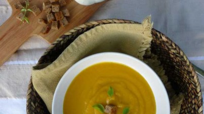 Crema de calabaza con toque picante Crema de calabaza con toque picante