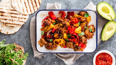 Bell pepper fajitas with chicken