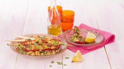 Pointed peppers stuffed with Peruvian quinoa salad 