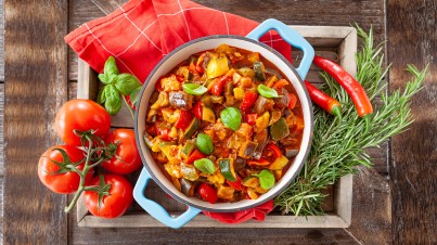 Französisch inspiriertes Ratatouille im Topf