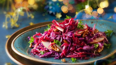 Salada de repolho roxo com maçã