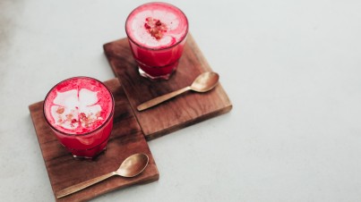 Pink beetroot latte