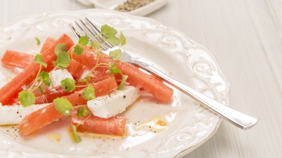 Garnelen-, Feta-, Wassermelonensalat