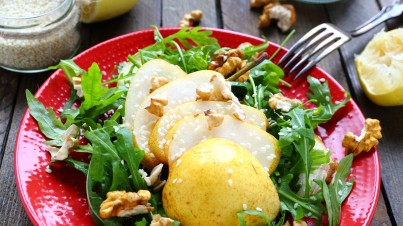 Walnut, pear and parmesan salad