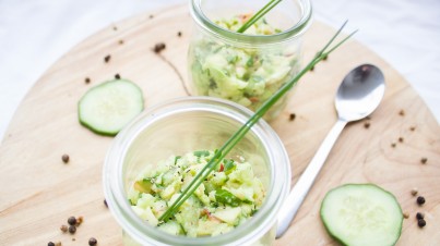 Refreshing and spicy cucumber salad