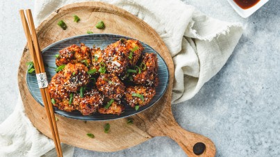 Sticky cauliflower cooked in the air fryer