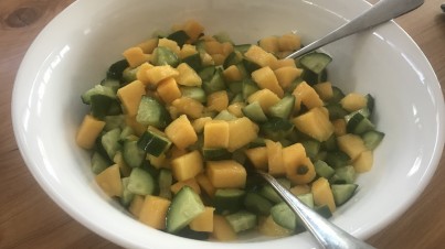 Summer mango and cucumber salad