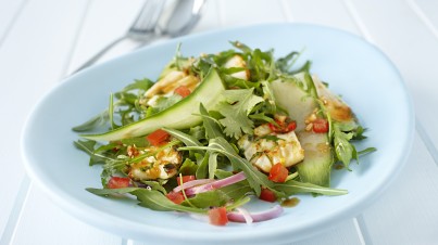 Ensalada de calamar con rúcula salvaje estito thai