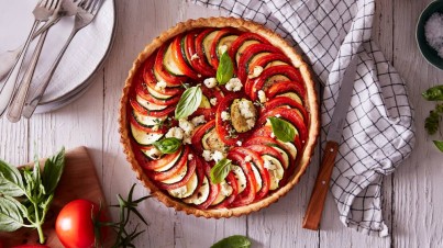 Tarta de calabacín y tomate