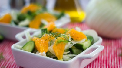 Venkelsalade met sinaasappel en komkommer