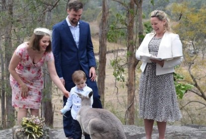 An inquisitive kangaroo joined the wedding celebrations, a story by Love my Salad blogger, Frances Tolson