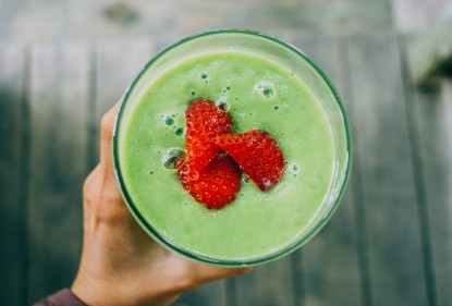 smoothie met veldsla en peer