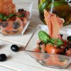 Spanish crispy ham salad with tomatoes and a basil vinaigrette