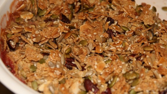 Apple and rhubarb crumble Apple and rhubarb crumble