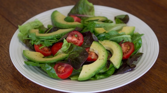 Salanova butter lettuce with avocado, tomato and fresh herbs