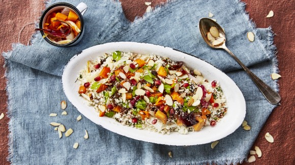 Cauliflower rice with pumpkin and almonds Cauliflower rice with pumpkin and almonds