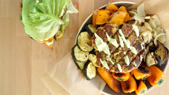 Hamburgers végétariens aux légumes grillés