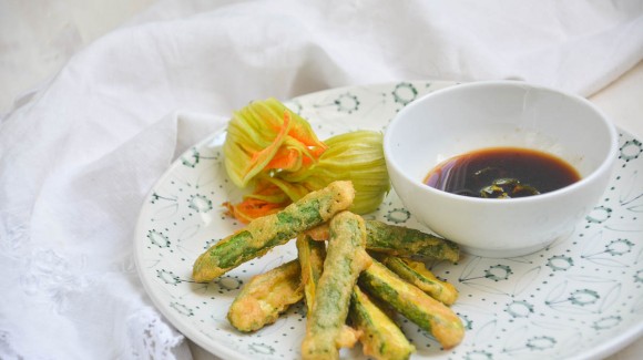 Calabacines baby en tempura italiana Calabacines baby en tempura italiana