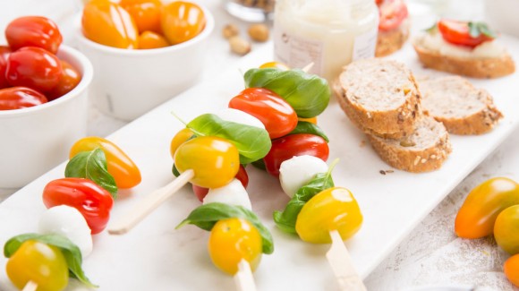 Brochettes de tomates mozzarella 