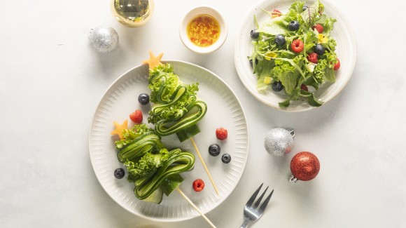 Salad Giáng sinh và xà lách thủy tinh